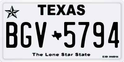 TX license plate BGV5794
