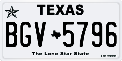 TX license plate BGV5796