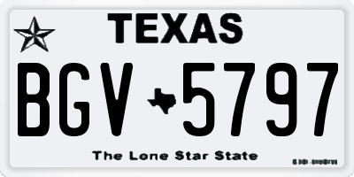 TX license plate BGV5797