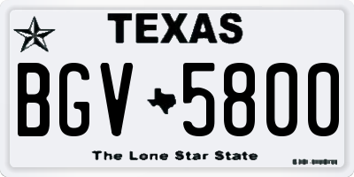 TX license plate BGV5800