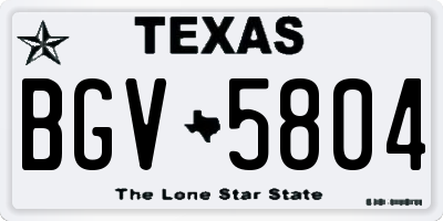 TX license plate BGV5804