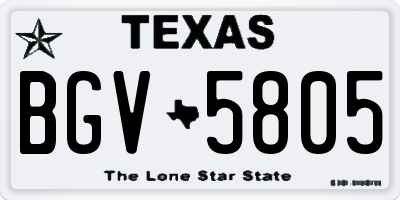 TX license plate BGV5805