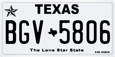 TX license plate BGV5806