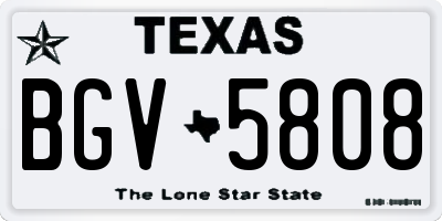 TX license plate BGV5808