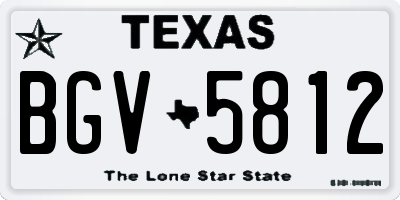 TX license plate BGV5812