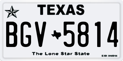 TX license plate BGV5814