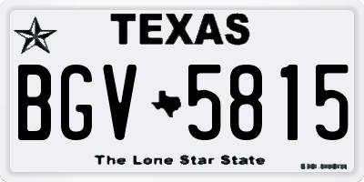 TX license plate BGV5815