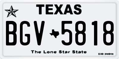 TX license plate BGV5818