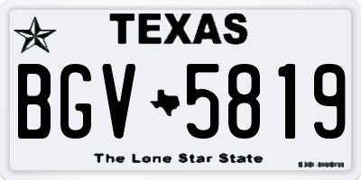 TX license plate BGV5819