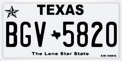 TX license plate BGV5820