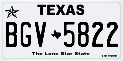 TX license plate BGV5822