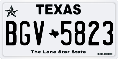 TX license plate BGV5823