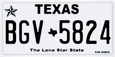 TX license plate BGV5824
