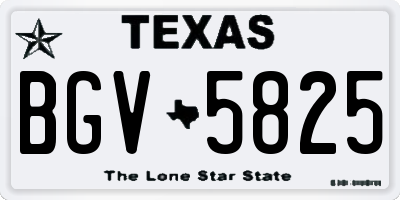TX license plate BGV5825