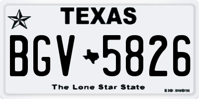 TX license plate BGV5826