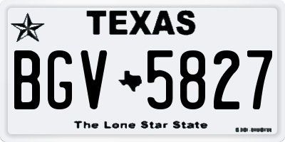 TX license plate BGV5827