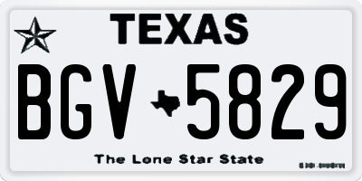TX license plate BGV5829