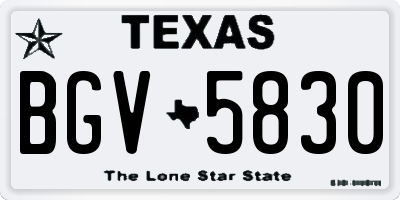 TX license plate BGV5830