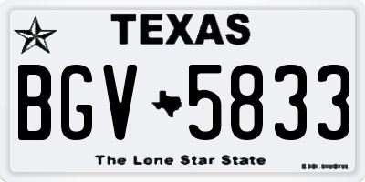 TX license plate BGV5833