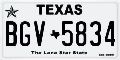 TX license plate BGV5834