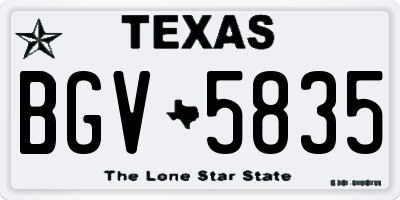 TX license plate BGV5835