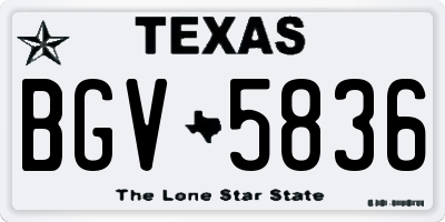 TX license plate BGV5836