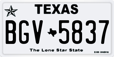 TX license plate BGV5837