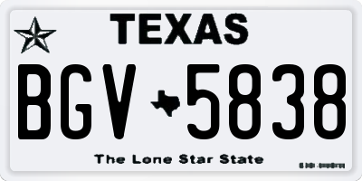 TX license plate BGV5838