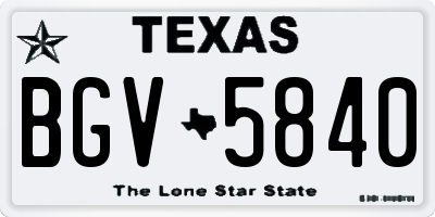 TX license plate BGV5840