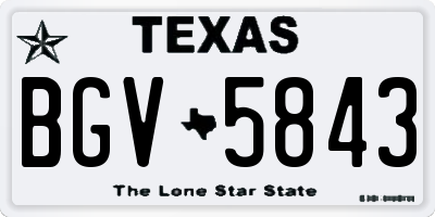 TX license plate BGV5843