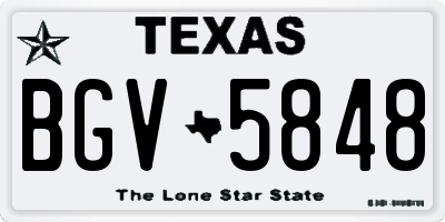 TX license plate BGV5848