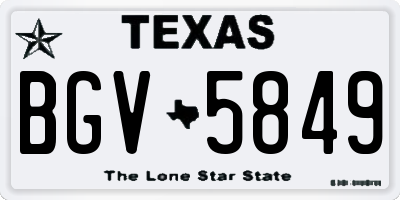 TX license plate BGV5849