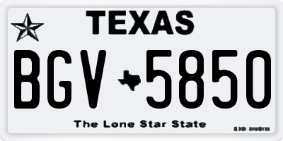 TX license plate BGV5850