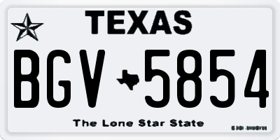 TX license plate BGV5854