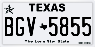 TX license plate BGV5855