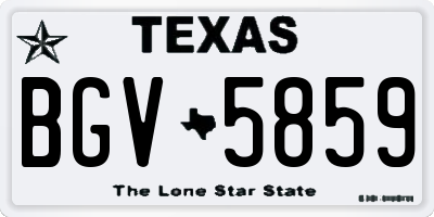 TX license plate BGV5859