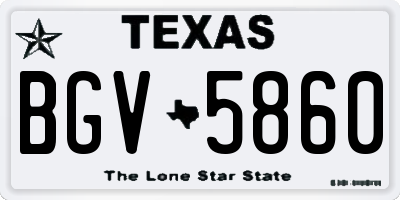 TX license plate BGV5860