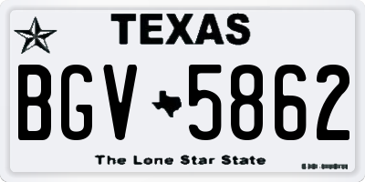 TX license plate BGV5862