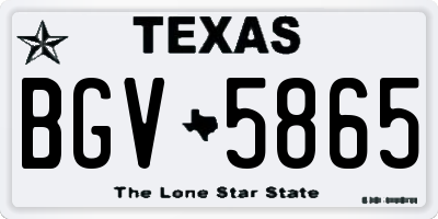 TX license plate BGV5865