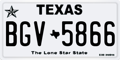 TX license plate BGV5866