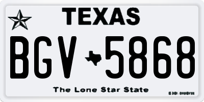 TX license plate BGV5868