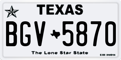 TX license plate BGV5870