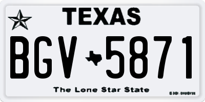 TX license plate BGV5871