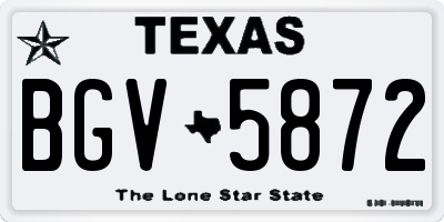 TX license plate BGV5872