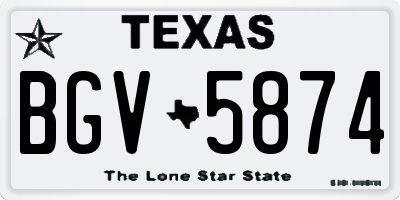 TX license plate BGV5874