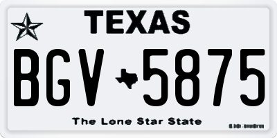 TX license plate BGV5875