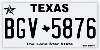 TX license plate BGV5876