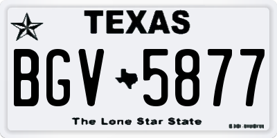 TX license plate BGV5877