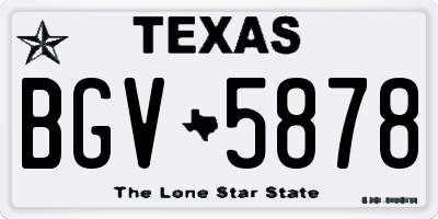 TX license plate BGV5878