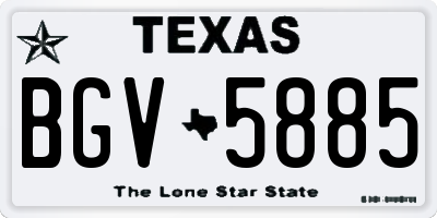 TX license plate BGV5885